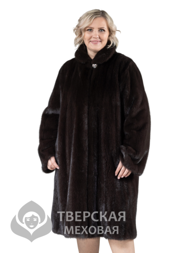 Норковая шуба "Эллегия" воротник под соболь