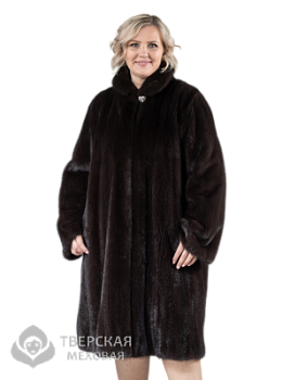 Норковая шуба "Эллегия" воротник под соболь